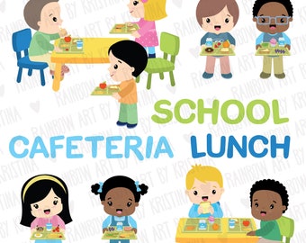 20% OFF School children lunch cafeteria clip art, Kids eating clipart, Healthy food, Stationery, Teacher clipart, Transparent Kawaii kids