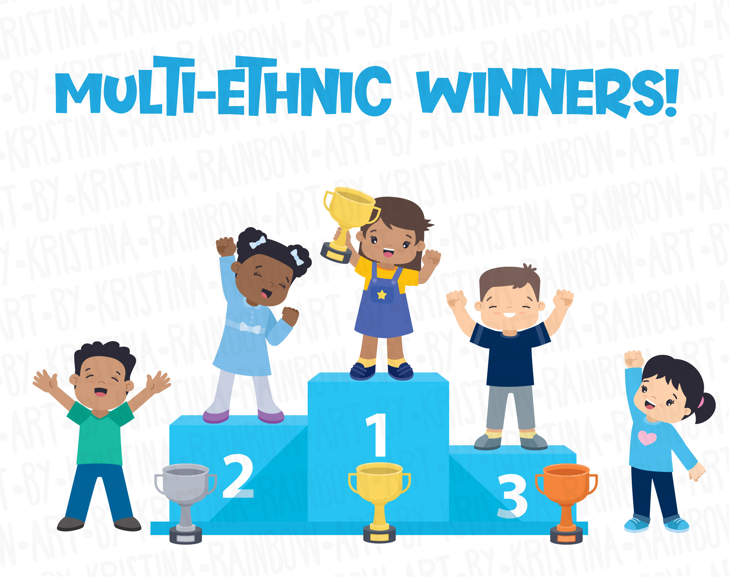 Children With Medals, Victory Stand, Sports Pedestal, Medalists Kids