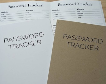 Handmade Password Tracker Logbook: Half Letter Size
