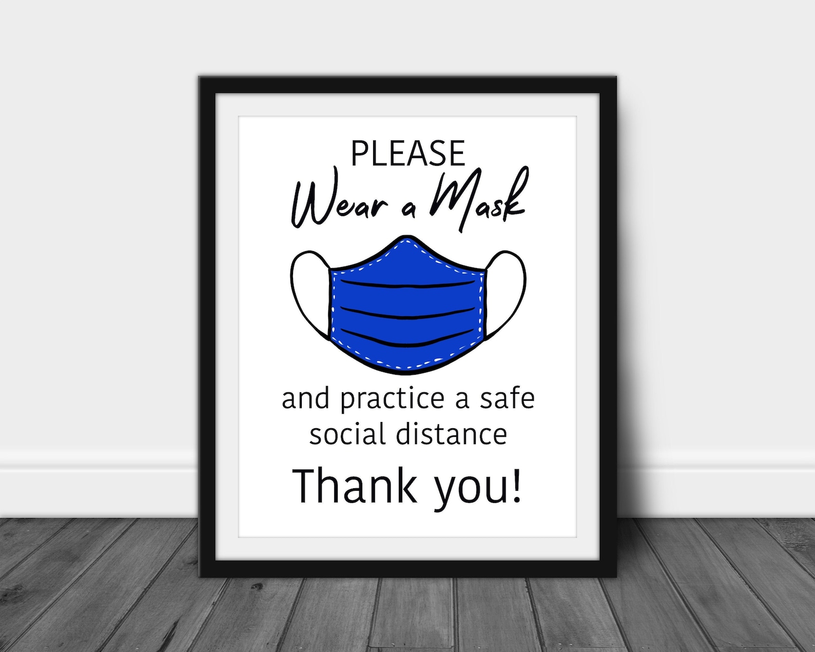 Wear A Mask Sign Printable Poster Please Wear a Mask Etsy
