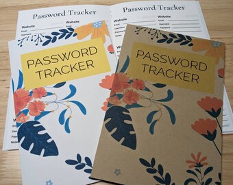 Tropical Floral Password Tracker Logbook: Half Letter Account Organizer