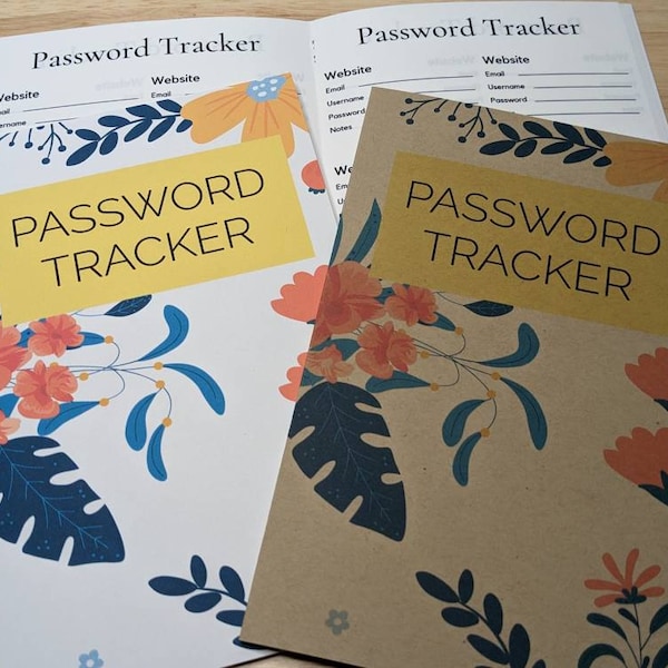 Password Tracker, Account Logbook, Online Account Login Planner, Organizer Journal, Website Log, Username List, Email Notebook, Half Letter