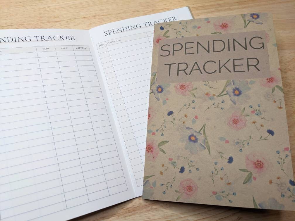 Spending Tracker Booklet for Logging Expenses, Vintage Floral