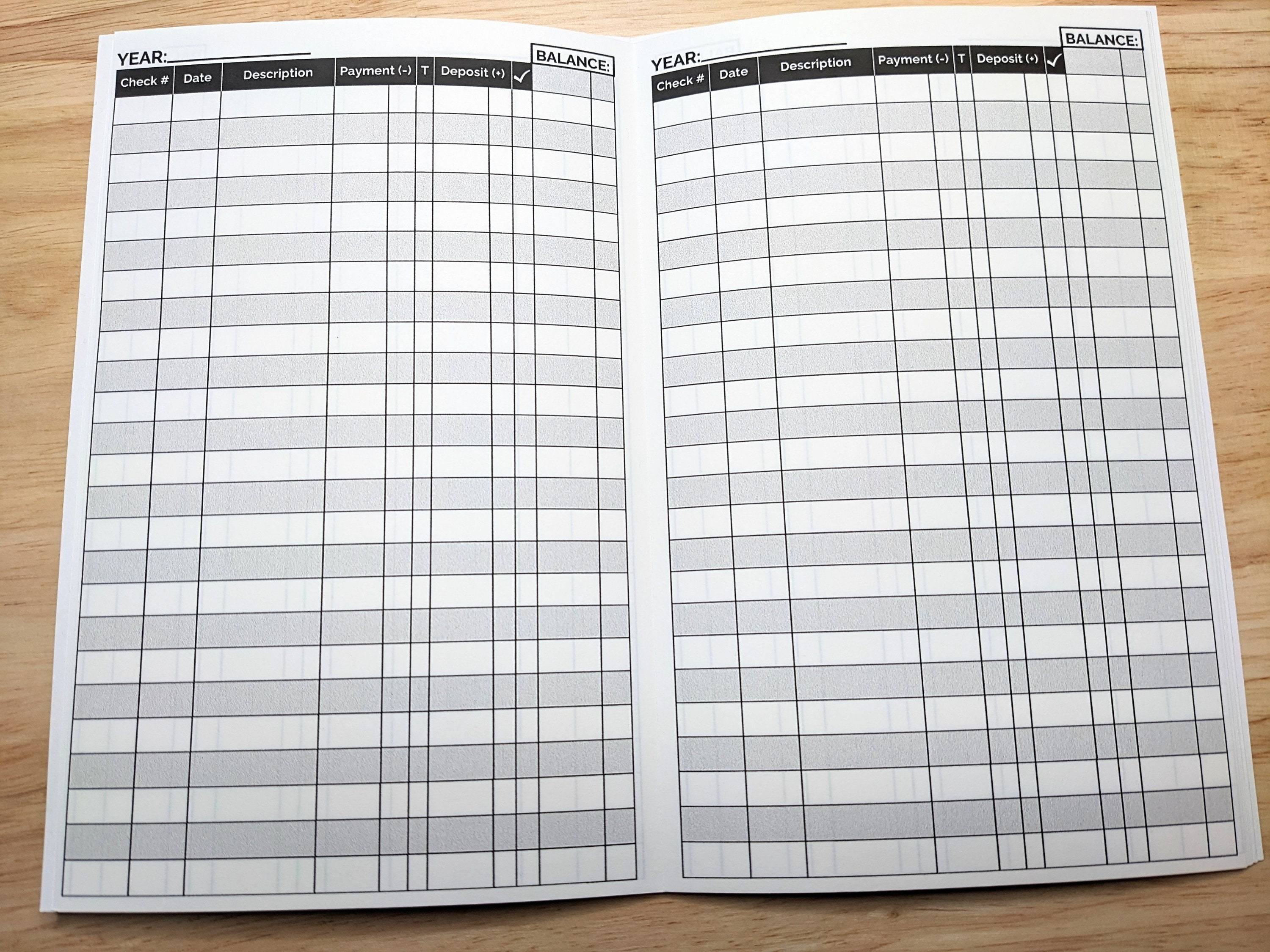 Check Register, Checkbook Transaction Log, Checking Account Tracker