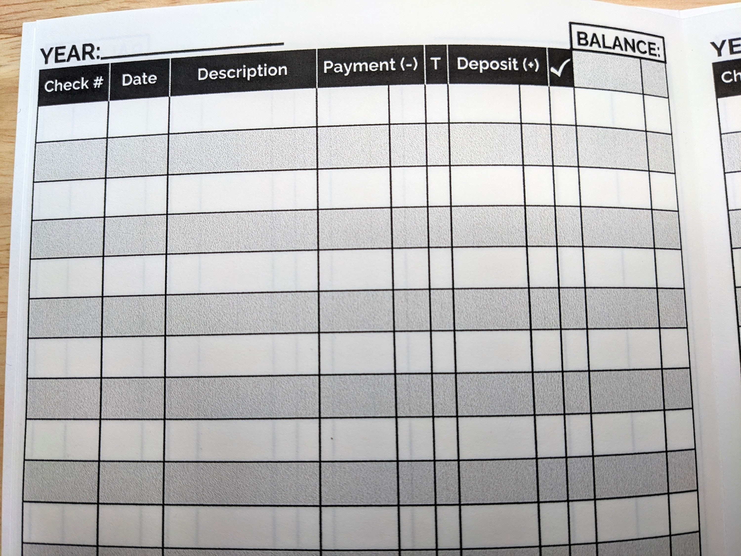 Check Register, Checkbook Transaction Log, Checking Account Tracker