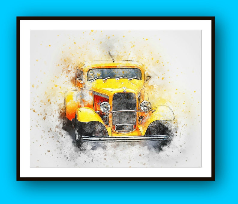 Classic Car Printable Car Art Car Nursery Digital Print Etsy