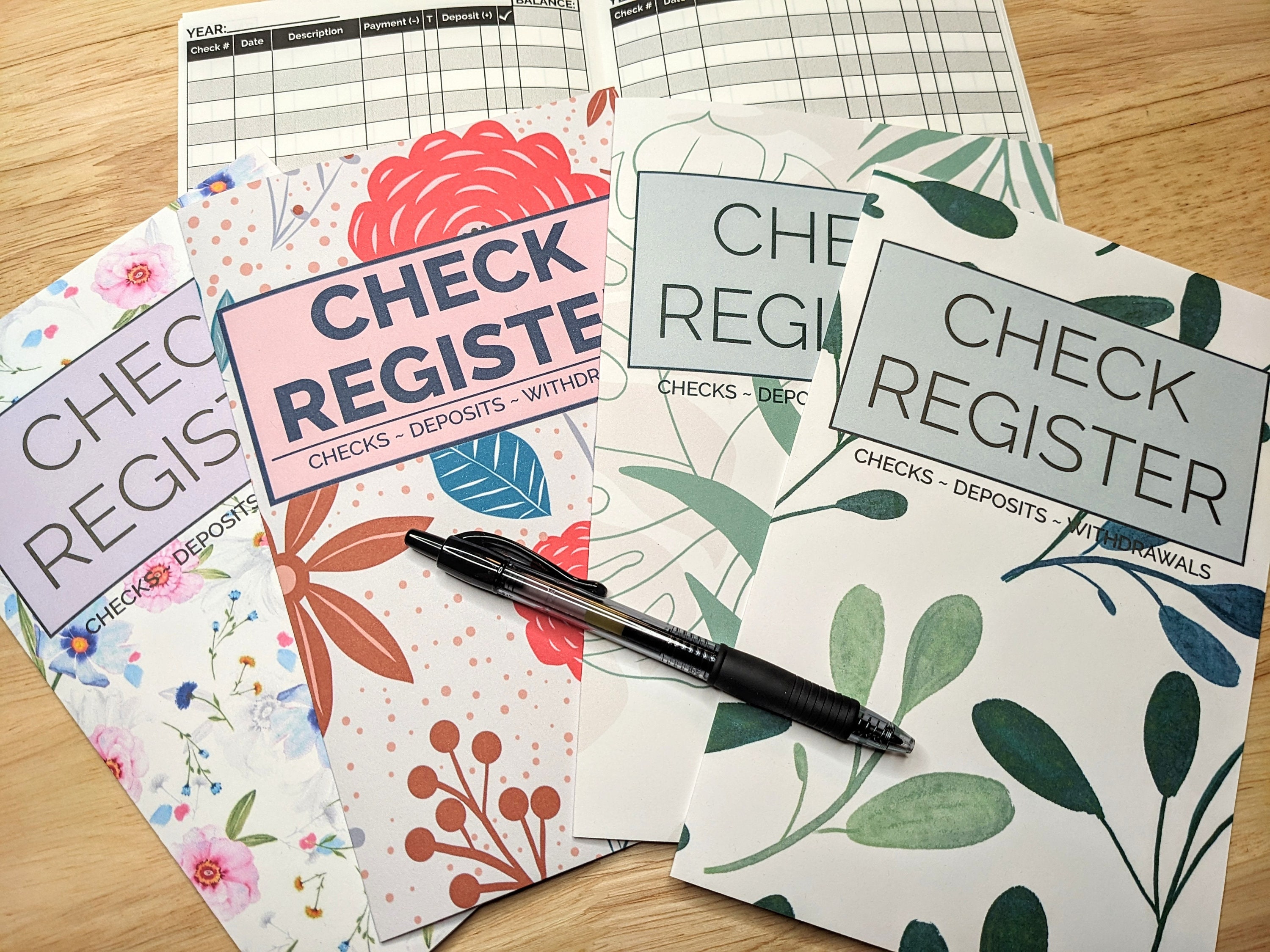 Check Register, Checkbook Transaction Log, Checking Account Tracker