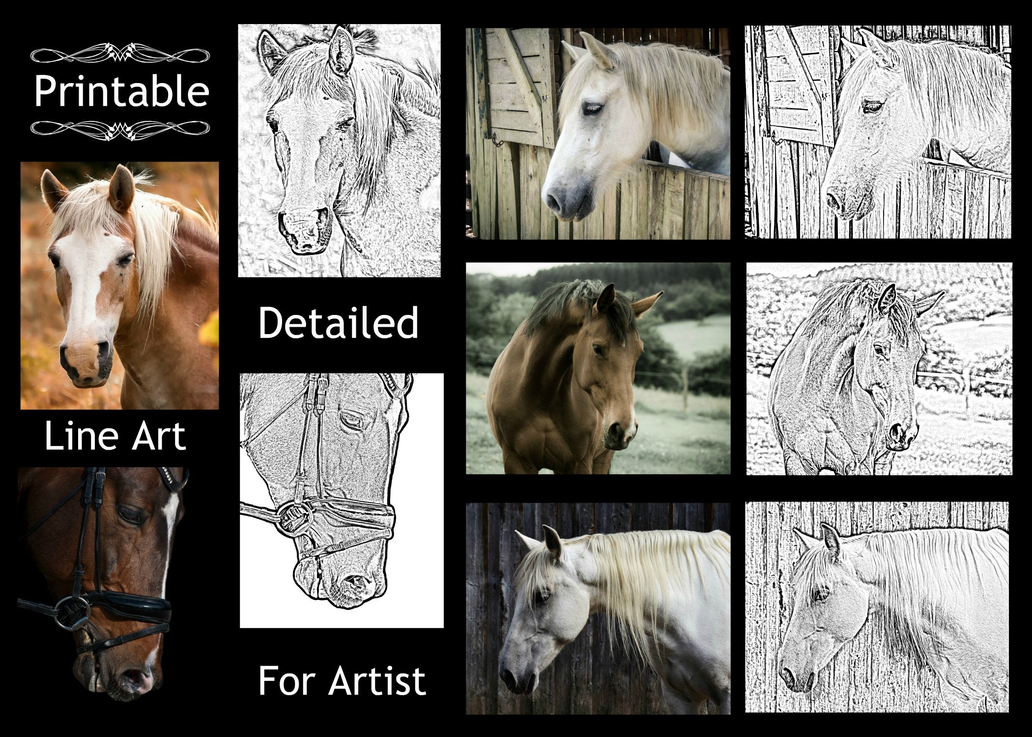 Printable Line Art for Artist Royalty Free Copyright Free - Etsy