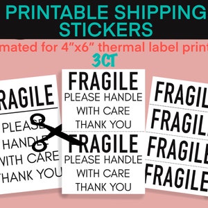 Red Fragile Warning Stickers for Safe Shipping Packing of Goods with Clear  Large Font Text and Strong Adhesive Backside | 1 Roll 500 Labels 2 x 3