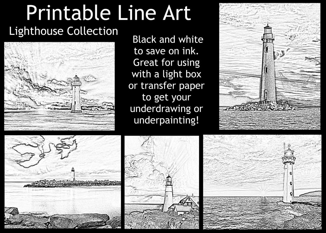 Printable Line Art, Royalty Free, Copyright Free, Lighthouse Reference ...