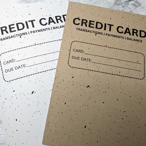 Libro de registro de transacciones de tarjetas de crédito, Planificador de finanzas con grapas planas, Seguimiento de pagos y deudas de gastos, Libro de saldos corrientes, Media carta