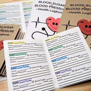 Blood Sugar Blood Pressure Logbook, Health Journal, Diabetics Travel Planner, Blood Glucose Tracker, High Blood Pressure Log, Large Print