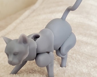 Posable BJD Cat Automaton 3D digital STL file