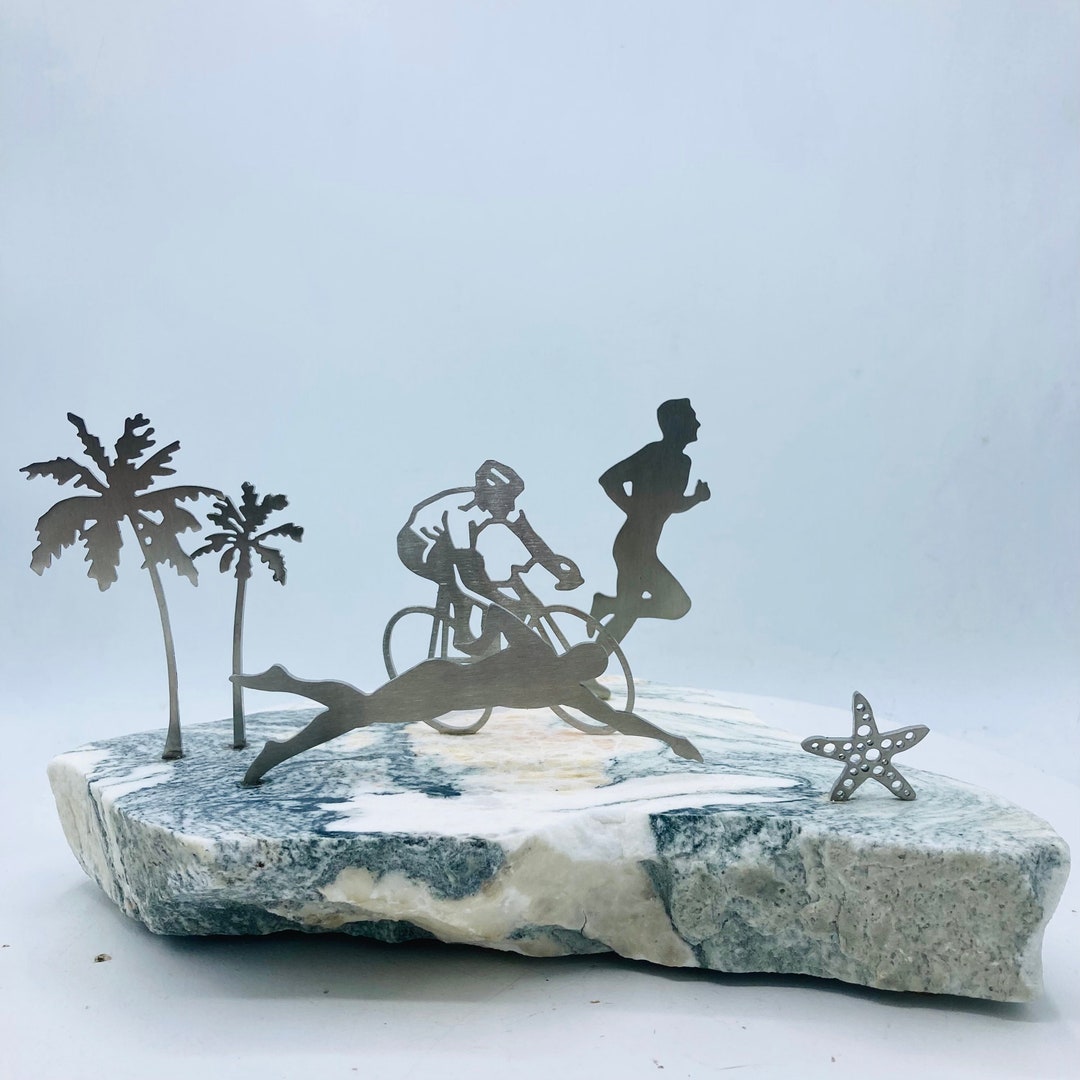 Ironman Event Trophy. Palm Trees and Starfish Added to the Etsy