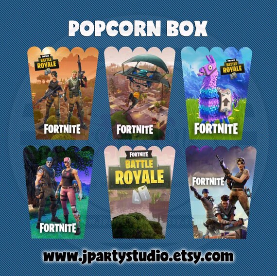 fortnite popcorn box set of 12 - dropbox fortnite printable