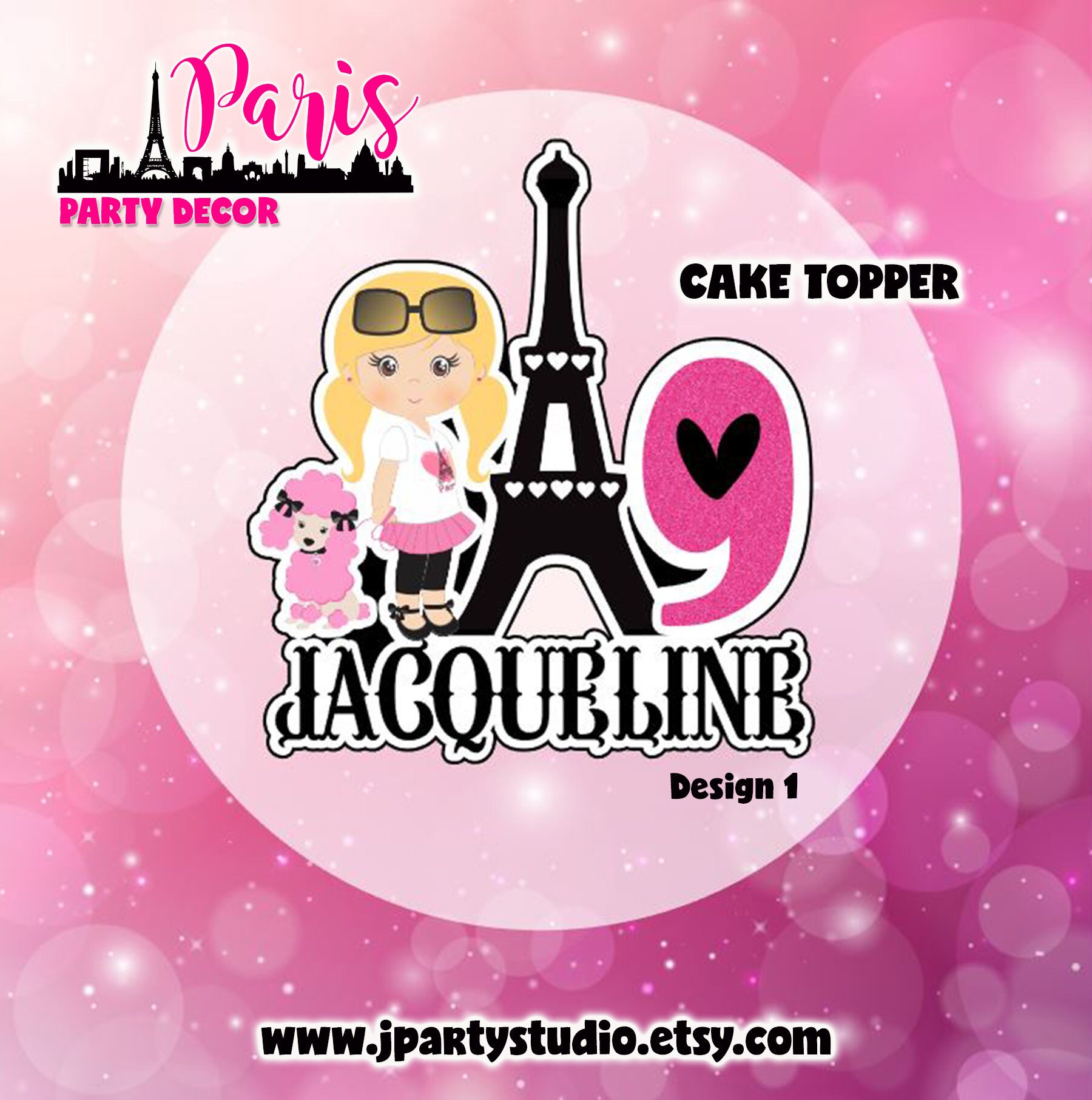 Paris Cake Topper Party Decoration Paris Inspired Theme Etsy