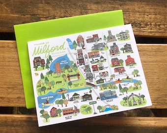 Milford, MI notecards. 4.25 x 5.5 - A2, Landmark Buildings and Locations, Greeting Cards, Notecards, Thank You Cards