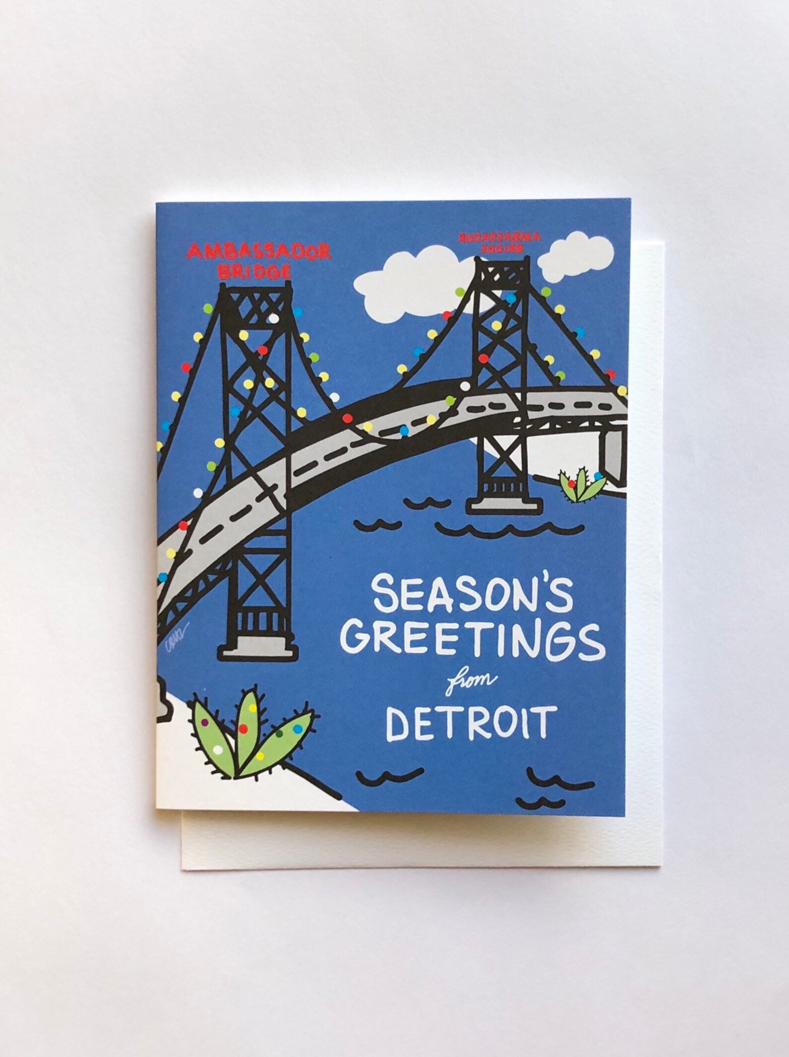 Detroit Season's Greetings Card 4.25 X 5.5 A2 Detroit Etsy
