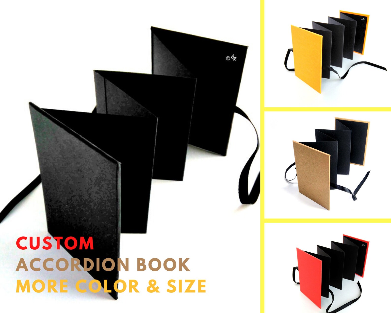 Custom accordion book Photo album with black page. Polaroid Etsy