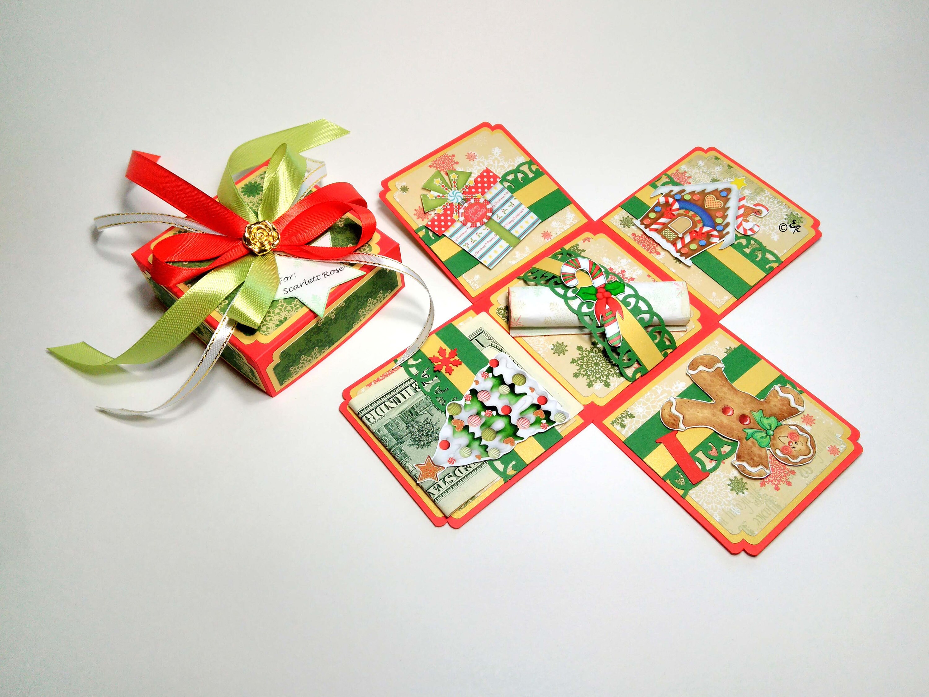 Christmas exploding money gift box winter invitations or etsy
