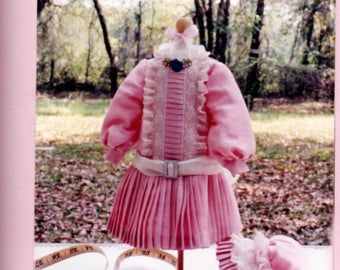 French or German Dress and Bonnet DIGITAL DOWNLOAD Pattern with Pinafore for 20-22 inch Size Doll