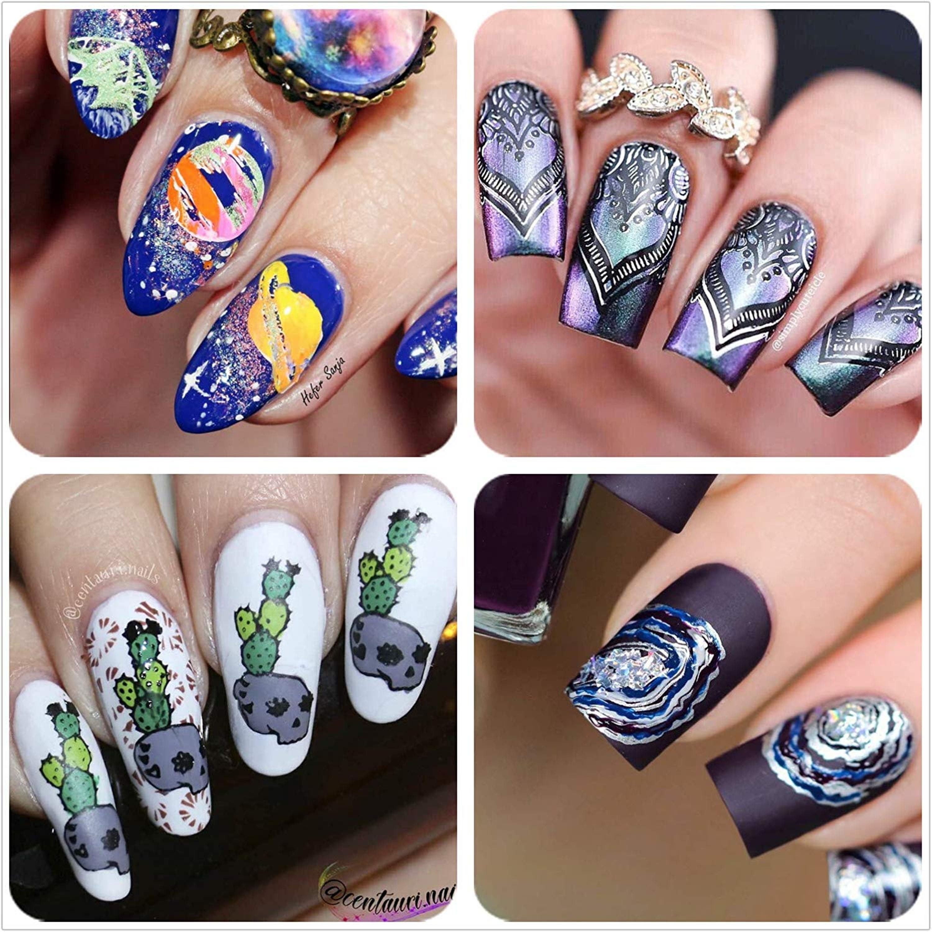 EJIUBAS laublm Stamping Plates 2 Pieces Nail Stamping
