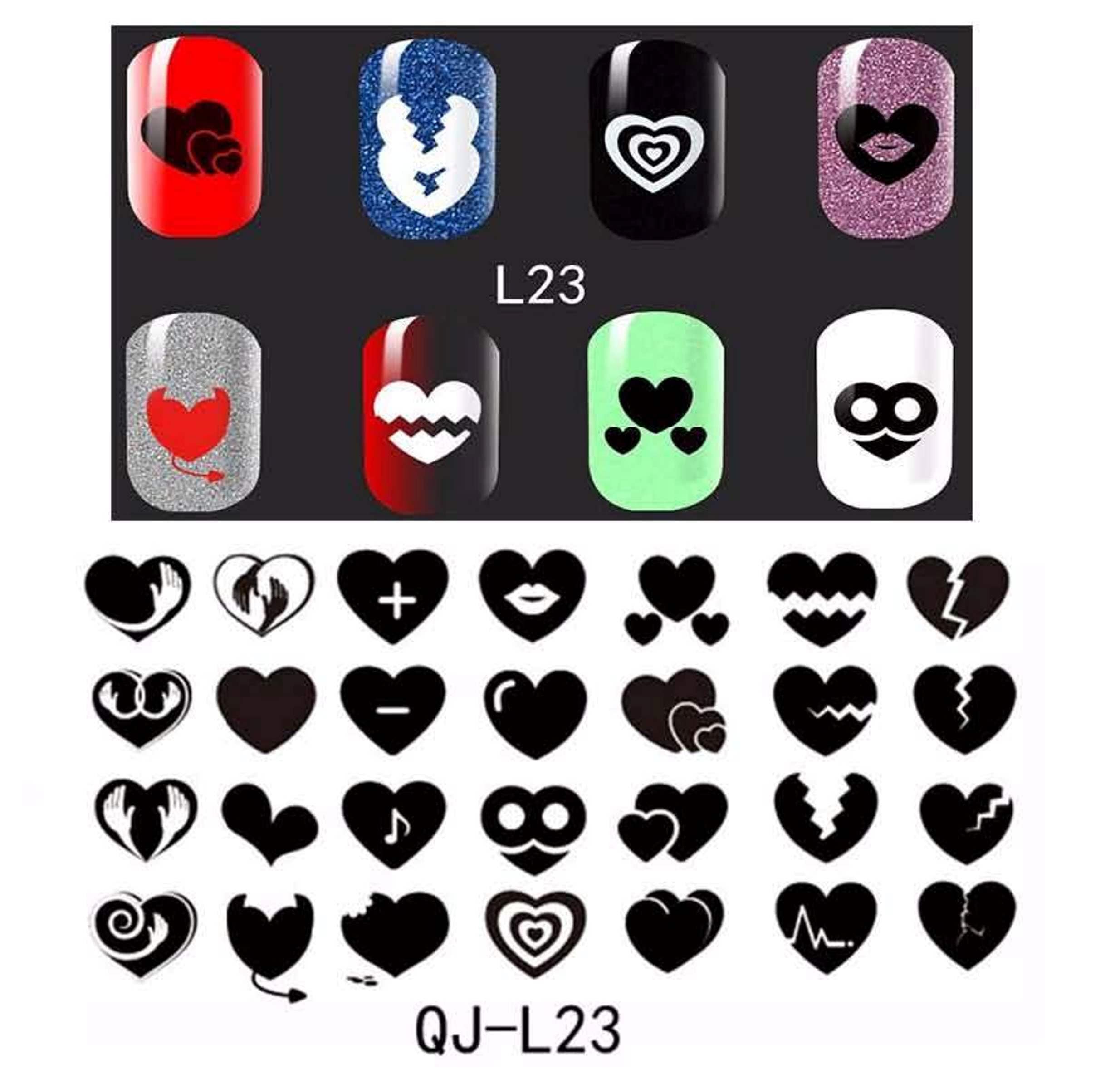 Love Heart Valentine Mother Day Pattern Manicure Nail Art ...