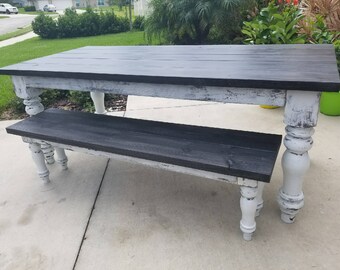 JUDAH Farmhouse Table and Bench Set!
