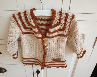 Pattern for crocheted baby vest.