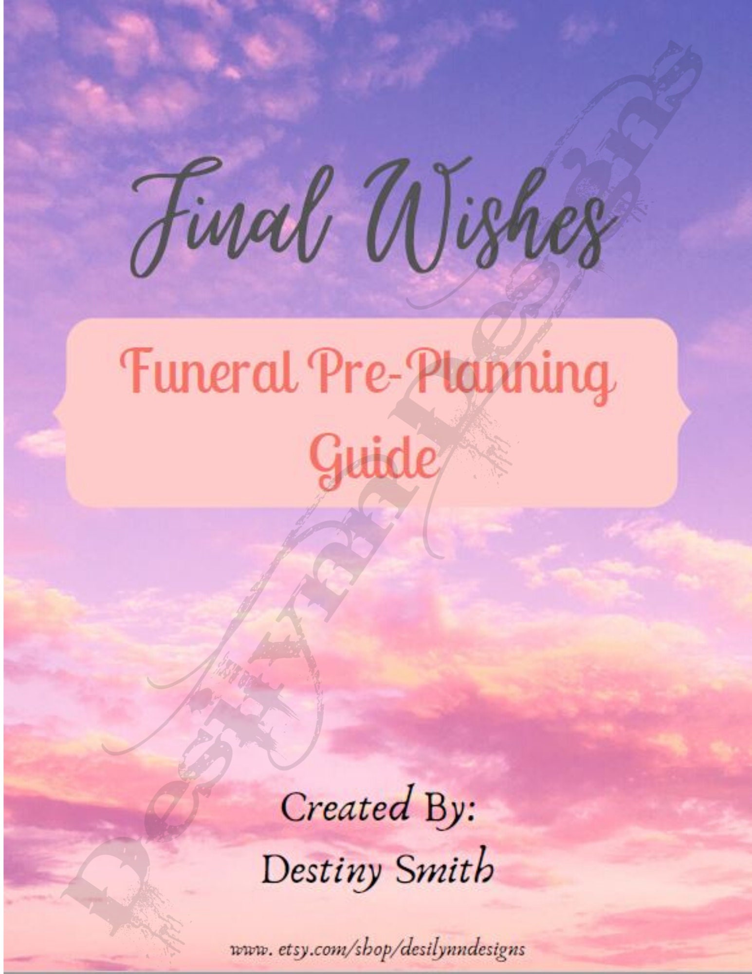 Final Wishes Funeral Pre-Planning Guide Estate Planning Death | Etsy