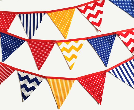 Rayures blanc rouge Cirque Anniversaire Personnalisée Enfants Fête D/'Anniversaire bunting
