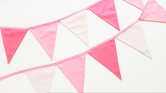 2.3m Long Material Cotton Pennant Flag Banner Multi Coloured Bunting Party PICK