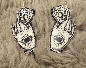 Fortune Teller/Ouija Inspired Drop Earrings