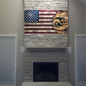 Wood American flag, Wood Marine Flag, Wood Navy Flag, Wood Army Flag, Wood Air Force Flag, Wood Military Flag, USMC licensed hobbyist 23123