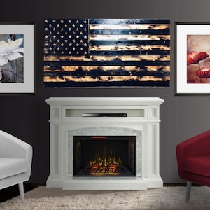 Charred and carved American flag, Wood American Flag, Charred American Flag, American Flag, Rustic American Flag,