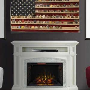 Handmade Wood American Flag Challenge Coin Holder