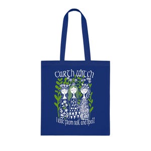 Earth Witch Cotton Tote Bag | Eco-Friendly Tote for Nature Lovers, Witchy Gift, Festival Essential, Boho Style, Reusable Shopping Bag