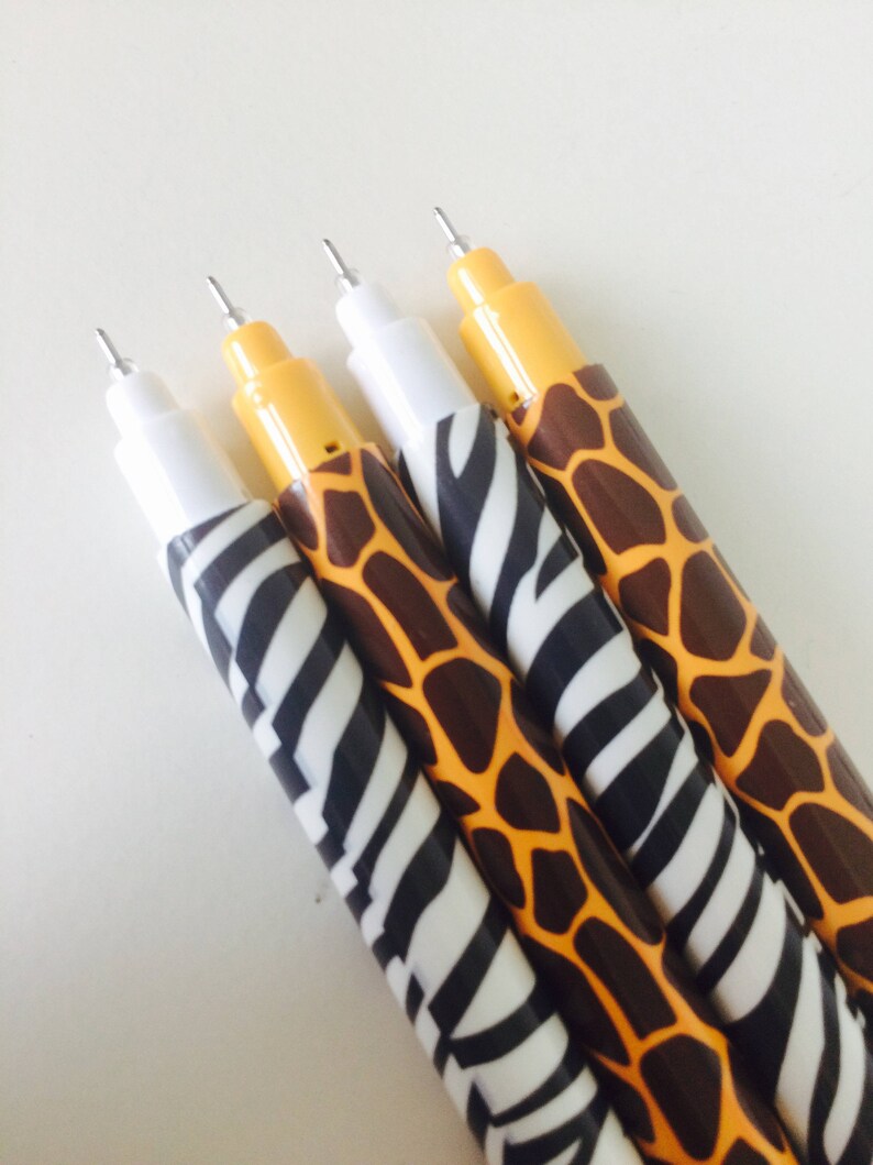 Giraffe Zebra Print Pen Animal Pen Black Ink Planner | Etsy
