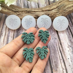 Mini Monstera Blatt Silikonform - Zur Verwendung mit Polymer Clay, Metal Clay, Harz - Jessama Design Monstera Blatt Set #1