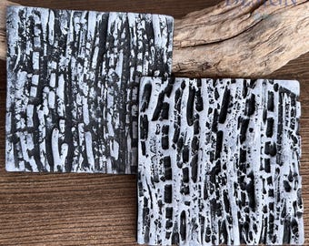 82. Polymer Clay Texture Mat - Tree Bark Pattern - Use with polymer clay, metal clay, pottery, inking