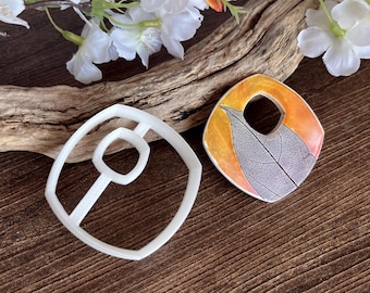 Polymer Clay Cutter - Rounded Square Donut #6 - Use with polymer clay, pottery, metal clay, etc