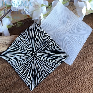 Frozen Fracture Silicone Texture Stamp - Use with polymer clay, metal clay, pottery - Jessama Design 7.5cm Stamp #1