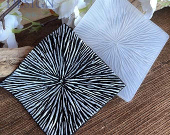 Frozen Fracture Silicone Texture Stamp - Use with polymer clay, metal clay, pottery - Jessama Design 7.5cm Stamp #1