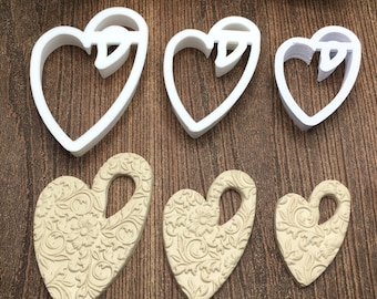 Tagliapasta per argilla polimerica - Tagliapasta a forma di ciambella a forma di cuore n. 3 - Da utilizzare con argilla polimerica, ceramica, argilla metallica, ecc.