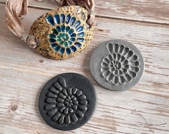 73. Polymer Clay Texturmatte - Jurassic Nautilus Muster - Für Polymer Clay, Metal Clay, Keramik und Farbgebung