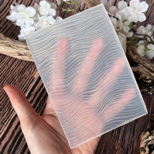 1. Große flexible Silikon Textur Matte - Wellenmuster - Verwenden Sie mit Polymer Clay, Metal Clay, Keramik & Scrapbooking