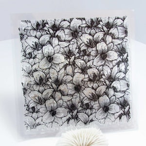 Polymer Clay Texturmatte | Ton Textur | Polymer Clay matt | Ton Passepartout | Stempel aus Fimo | 2. Silikon Textur (erste Blüte)