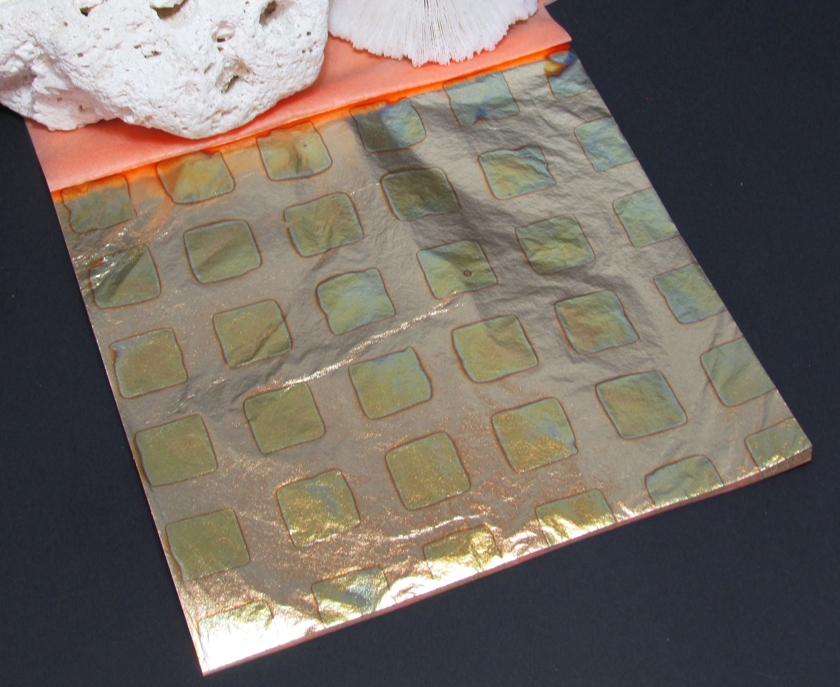100 Copper Leaf Foil Sheets 8cm X 8cm for Arts Crafts Gilding Etc 