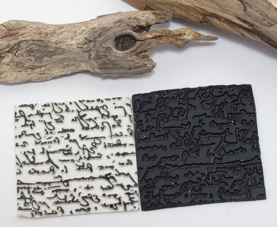 Polymer Clay Texture Mat Clay Texture Polymer Clay Mat Clay Mat Polymer  Clay Stamp Ancient Texts Polymer Clay Texture Stamp 