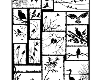 Polymer Clay Silkscreen (Birds of a Feather) Jessama Design Silkscreen #58